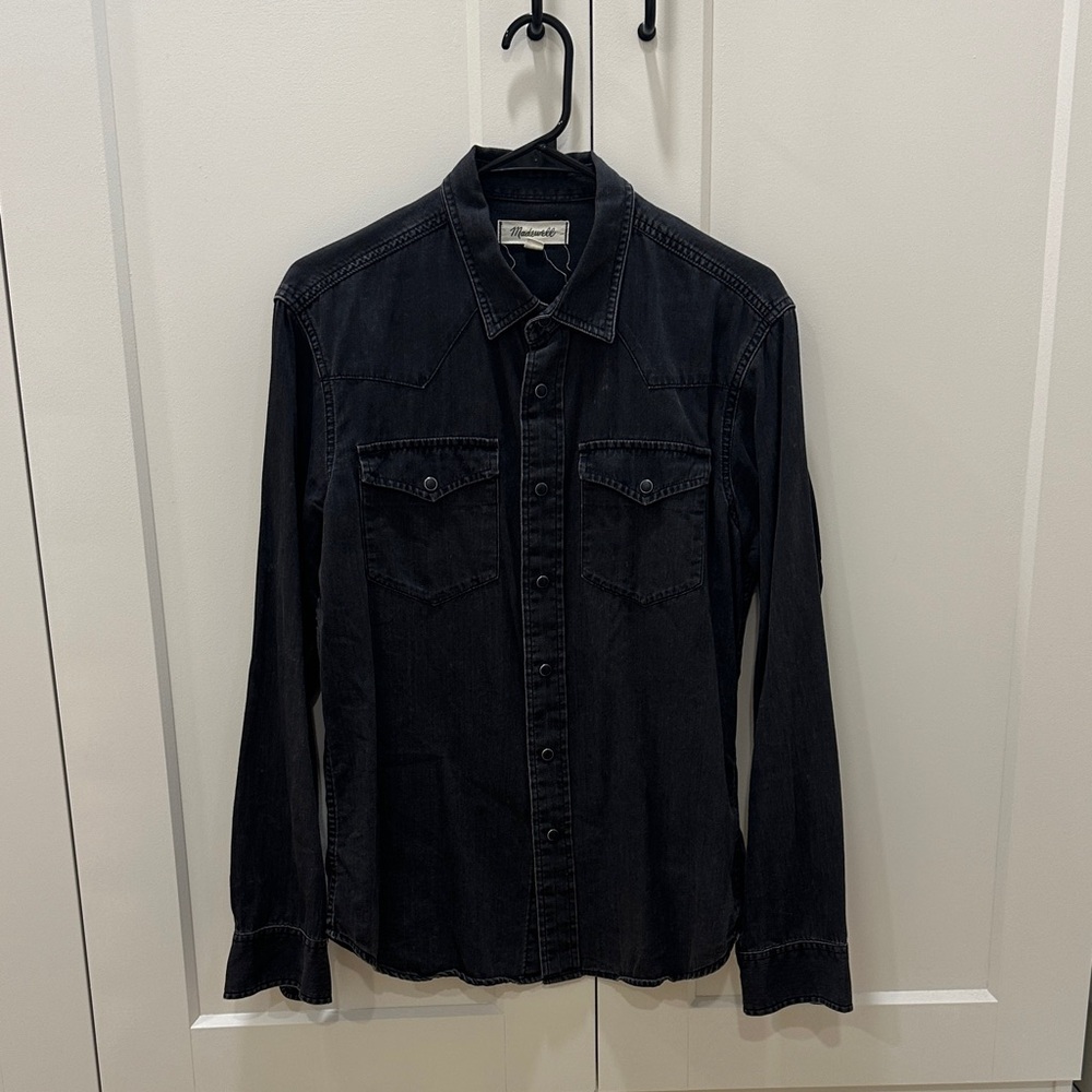 Madewell Black Denim Long Sleeve Shirt
